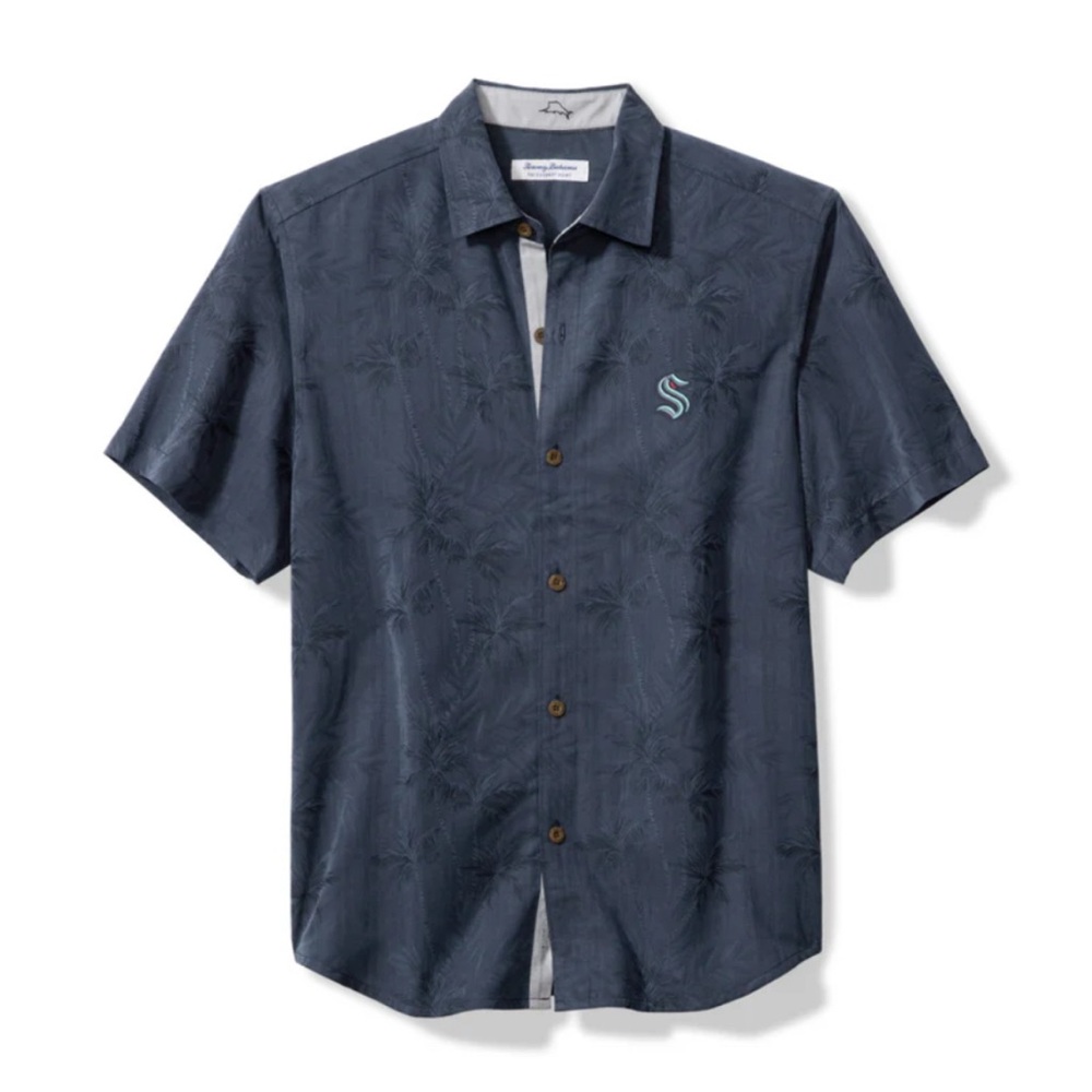 Tommy Bahama‎ L Seattle kraken NHL Coconut Point br Palm Vista Island Camp Shirt